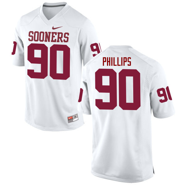 Men Oklahoma Sooners #90 Jordan Phillips College Football Jerseys Game-White